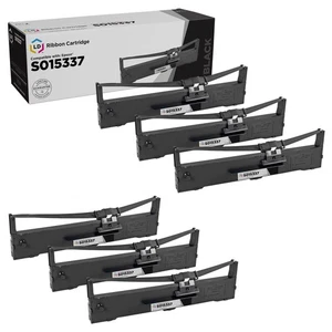 Paquete de 6 cartuchos de cinta negros LD S015337 para impresoras Epson serie LQ LQ-590 - Imagen 1 de 9