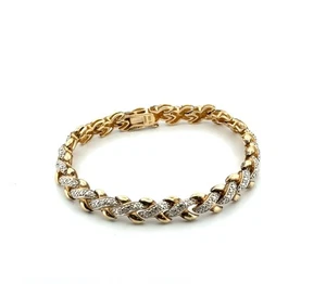 7” x 8mm Ross Simons Gold Vermeil 925 Sterling Silver X Link Bracelet 19.6g - Picture 1 of 8