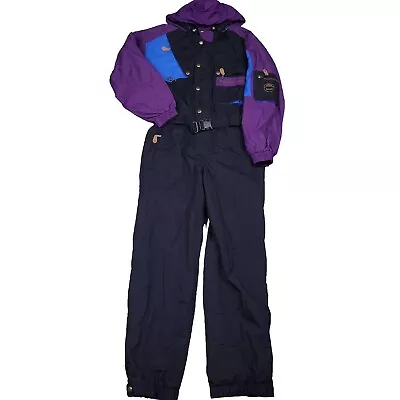 复古 Marker Epi Gal 色块滑雪服多口袋腰带户外滑雪 M  — 第 1/4 张图片