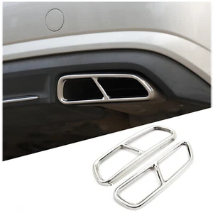 Chrom Silber Edelstahl Auspuffblende Auspuff Abdeckung Für Audi A6 A7 C7 2016-18 - Bild 1 von 20