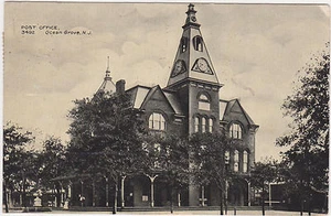 Ocean Grove,New Jersey,Post Office,Monmouth County,Used,Flag Canel,1909 - Picture 1 of 2