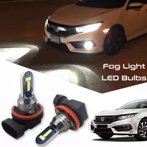 6000K Xenon White H11 H8 LED Fog Light Bulbs for Honda Civic 2006-2020 Fog Lamp - Picture 1 of 9