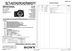 SONY Alpha A57 SLT-A57 Camera Service Repair Manual PDF NO WATERMARK - Picture 1 of 2