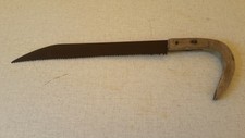 SEGA CORTA ARTIGIANALE A LEGNO A UNCINO PER POTATURE CONTADINO UMBRO ANNI 30