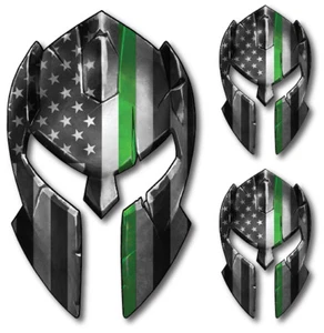 Thin Green Line Spartan Helmet Decal Sticker Car Truck Auto Military Army Marine - Picture 1 of 7