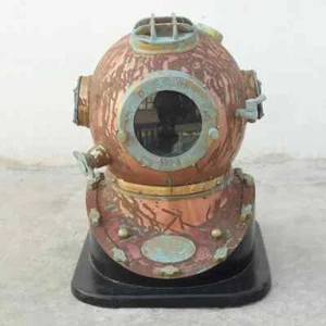 Casco de buceo | Réplica antigua de cobre de buceo en aguas profundas | Decoración marítima del hogar - Imagen 1 de 7