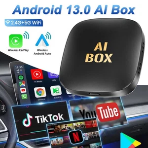 Wireless CarPlay AI box Android Auto Adapter Converter w/Netflix YouTube WIFI US - Picture 1 of 14