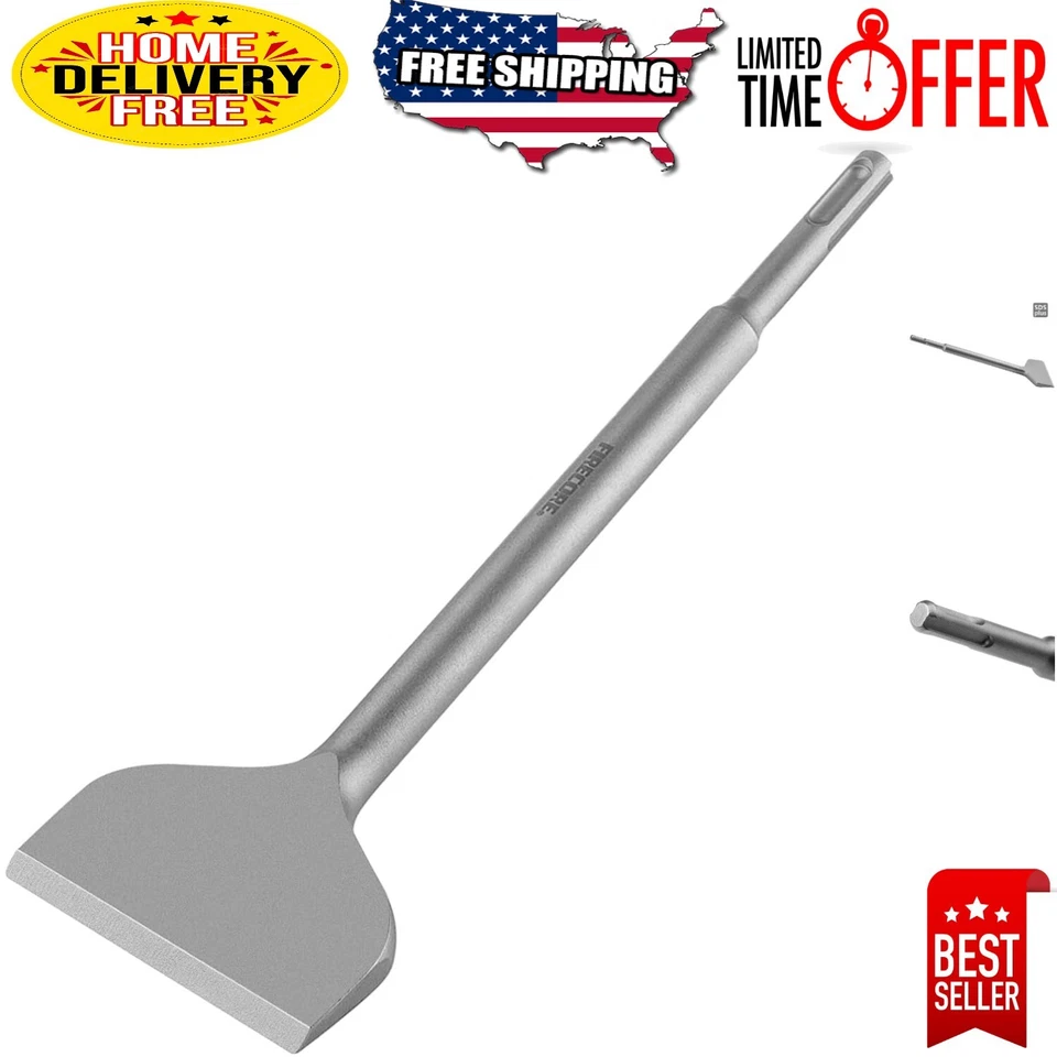 Firecore Fs18310 SDS Plus 3-in Wide Cranked Angled Bent Tile Removal Chisel
