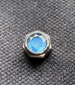 Genuine Cartier Crown Steel With Blue Sapphire Stone 4.3 mm C35 - Foto 1 di 6