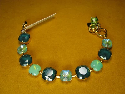 MARIANA браслет SWAROVSKI кристаллы теннис желтое золото PL зеленый подарок Рождество - Изображение 1 из 3