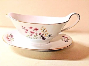Vintage Bereuther Waldsassen Bavaria Germany Gravy Boat Attached Under plate - Imagen 1 de 6