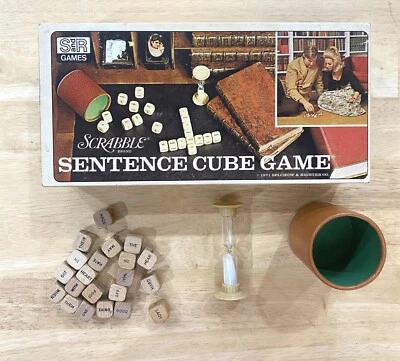 Vintage Scrabble Sentence Cube Game 1971 Selchow & Righter Co USA #96 Complete - Image 1 of 4