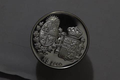 🧭 🇺🇾 🇪🇸 URUGUAY/SPAIN 2000 PESOS 1983 ROYAL VISIT PROOF SILVER B58 CP7 Cover