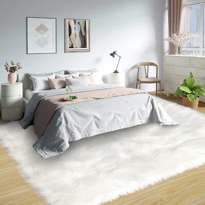 Super Large Faux Fur Sheepskin 9x12 Area rug Fluffy rugs for Living Room Bedroom - Image 1 of 2
