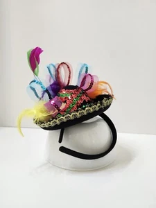 Fiesta Sombrero Headband Mexican Fancy Fascinator Hair Accessories Party Hat - Picture 1 of 2