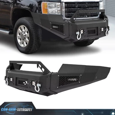 For GMC Sierra 2500HD/ 3500HD 11-14 Steel Front Bumper w/Winch Plate LED Light - Image 1 of 4