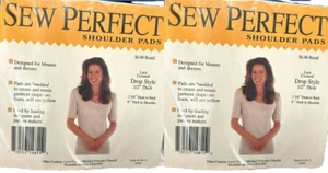 Sew Perfect Lace Covered Drop Style Shoulder Pads 148-11 White LOT OF 2 - Picture 1 of 5
