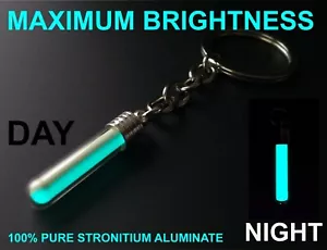 HELLSTER BLAUER Schlüsselring Leuchten im Dunkeln Geld kaufen kann! Pure Strontium Aluminate - Bild 1 von 6