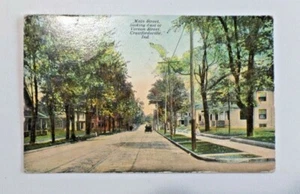 Main Street Looking East of Vernon Street Crawfordsville Ind. 1910 Postcard 6639 - Picture 1 of 2