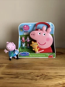 PEPPA PIG Carry Along Friends Case with 4 Figurines & A George Stuffy. New - Picture 1 of 9