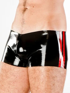 POLYMORPHE Boxer Short Contrast Colored Piping Latex Low Waist Red MP-074PIP 10 - Picture 1 of 3