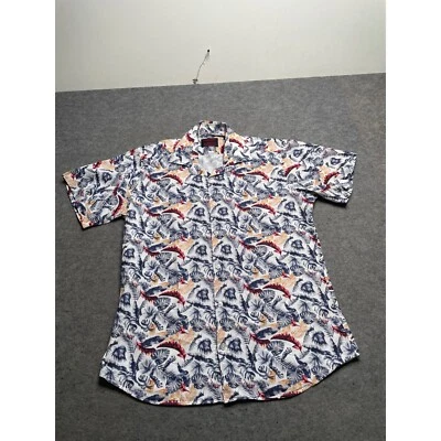 Jared Lang Tropical Print Button Up Short Sleeve Shirt - Size M - Image 1 of 4