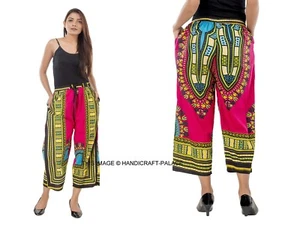 Dashiki African Pants Indian Cotton Aladdin Yoga Harem Unisex Pink Trouser BOHO  - Foto 1 di 5