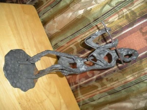 Wrought Iron Flute Player Figure 11" Tall X 4"  Art Sculpture - Picture 1 of 7