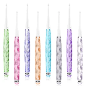8 Pcs Plastic Crochet Hooks, Inline Crochet Hooks Set Non-Slip Crochet Hook G... - Picture 1 of 12