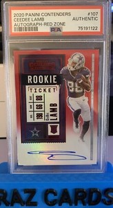 2020 Panini Contenders CeeDee Lamb Autograph Red Zone