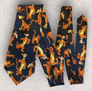 Winnie The Pooh Tigger Walt Disney Vintage Men's Novelty Neck Tie Black - Picture 1 of 5