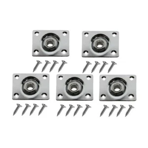5 PIEZAS Enchufes de Salida de Guitarra Eléctrica 1/4" Enchufes de 1/4" Placas de Conector Curvas Cromo - Imagen 1 de 8