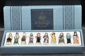 Vintage Vietnam Minh Long Fine Porcelain Figurines 10 Pc SET Traditional Dress - Picture 1 of 10