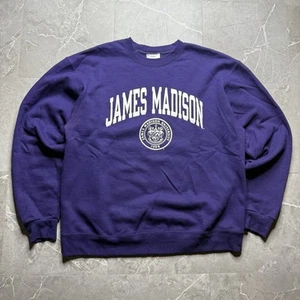 James Madison Dukes Sweater Mens Large Purple Crewneck NCAA College Team - Picture 1 of 5