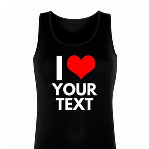 Damen I Heart Your Custom Text Weste - Damen personalisiert bedruckt Tank Top Geschenk  - Bild 1 von 12