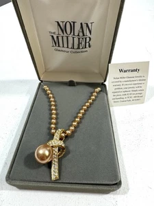 VINTAGE NOLAN MILLER GLAMOUR COLLECTION FAUX CHAMPAGNER PERLEN KRISTALL HALSKETTE - Bild 1 von 5