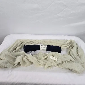 Ruffle Scarves World Market Women's Set of 2 One Black & One Off White - Picture 1 of 9