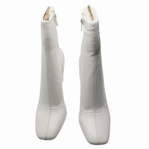 INC International Concepts White Square-Toe Ankle Boot Effortless Modern Glam 7 - Picture 1 of 8
