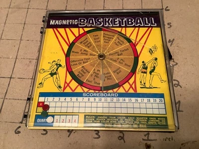 Magnetic Basketball w spinner and all 3 magnets, crack in plastic case top - Image 1 of 3
