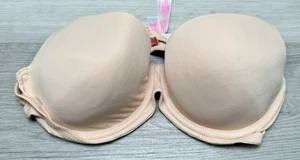 Victoria Secret Pink  Bra 34B Tan Satin Lined Underwire Adjustable - Picture 1 of 3