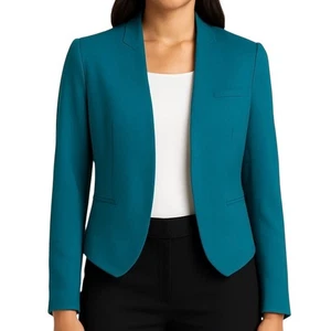 The Limited Teal Open Front Stretch Blazer Women’s Size M Fully Lined - Picture 1 of 16
