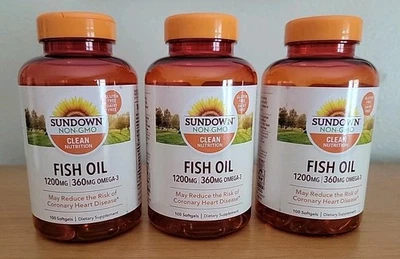 3 Sundown Naturals 1200 mg, Fish Oil Extra Strength Softgels 100 Ct Heart Health - Image 1 of 4
