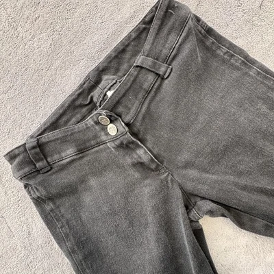 唇部服务牛仔裤女式 5 黑色低腰喇叭哥特朋克头骨纽扣美国 — 第 1/4 张图片