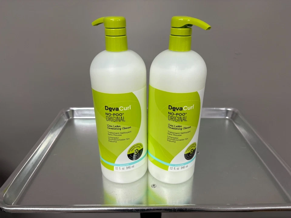 2 DevaCurl No-Poo Original Zero Lather Conditioning Cleanser 32 oz LOT of TWO! - Image 1 of 1