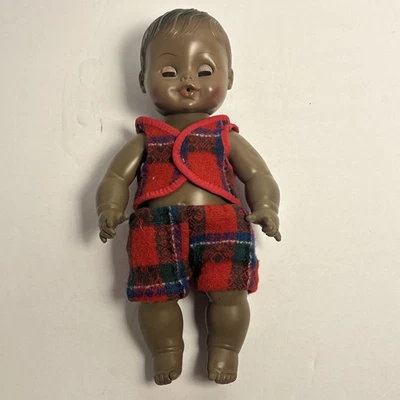 Muñeca Horsman Drink & Wet negra afroamericana ojos dormidos 13" años 60 70 vintage Foto 1 de 4