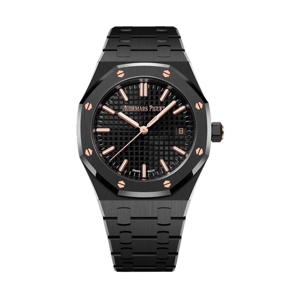 Reloj Audemars Piguet Royal Oak 34MM Negro Índice Marcadores de Hora Esfera Cerámica Foto 1 de 1