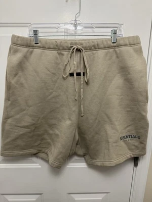 Men’s Essentials Fear Of God Tan Shorts Size XL Streetwear Athleisure - Image 1 of 4