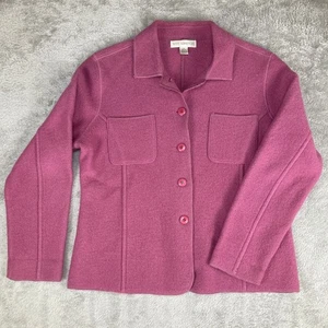 Petite Sophisticate Jacket Pink 100% Wool Button Front Career Blazer - Picture 1 of 12