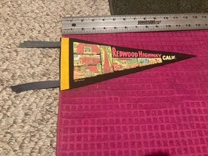 VTG CALIFORNIA Redwood Highway Pennant PAUL BUNYAN & BABE THE BLUE OX -Ship Fast - Picture 1 of 4
