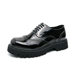 Hombres Cuero Negocios Zapatos de Vestir Planos Formales Brillantes Retro Oxfords Zapatos para Caminar - Imagen 1 de 30